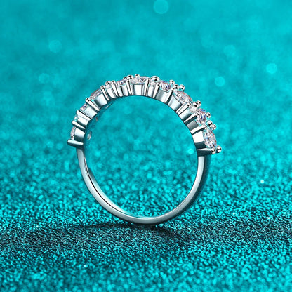 Emerald Cut Round Cut Full Moissanite Ring for Women Sparkling 925 Sterling Silver Lab Diamond Wedding Band Fine Jewelry