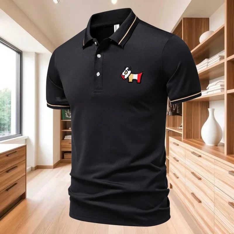 New men's T-shirt classic short sleeved polo shirt summer top casual T-shirt button collar oversized casual polo shirt