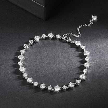 New In D Color 3/4mm Full Moissanite Tennis Bracelet For Women Lady S925 Silver GRA Certified Diamond Link Bracelets Gift