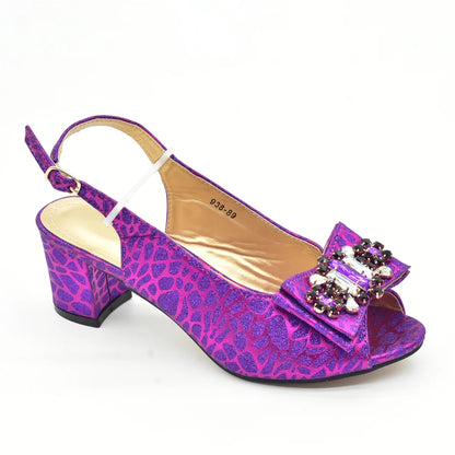 Purple Shoe and Bag Set for Party in Women Italian Shoe and Bag 2026 High Quality Elegant Heeled Shoes for Women African Pumps