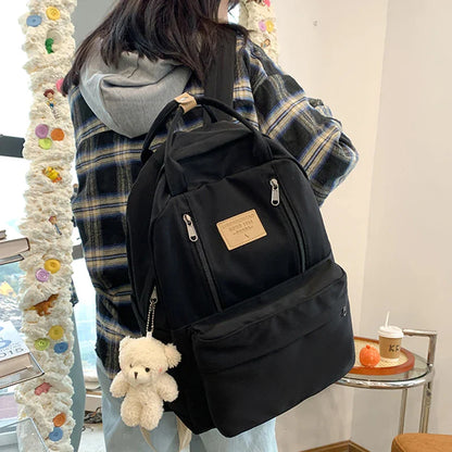 Solid Color Women Backpack High Quality Youth Waterproof Backpacks for Teenage Girls Female School Shoulder Bag Bagpack