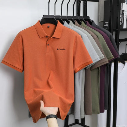 100% pure cotton summer new men's short sleeved polo shirt comfortable and breathablehigh-end brand designer embroidered T-shirt