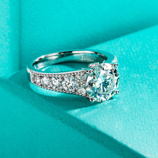3ct Moissanite Engagement Ring For Women Silver D Color VVS1 Lab Created Diamond Wedding Vintage Ring Factory Store