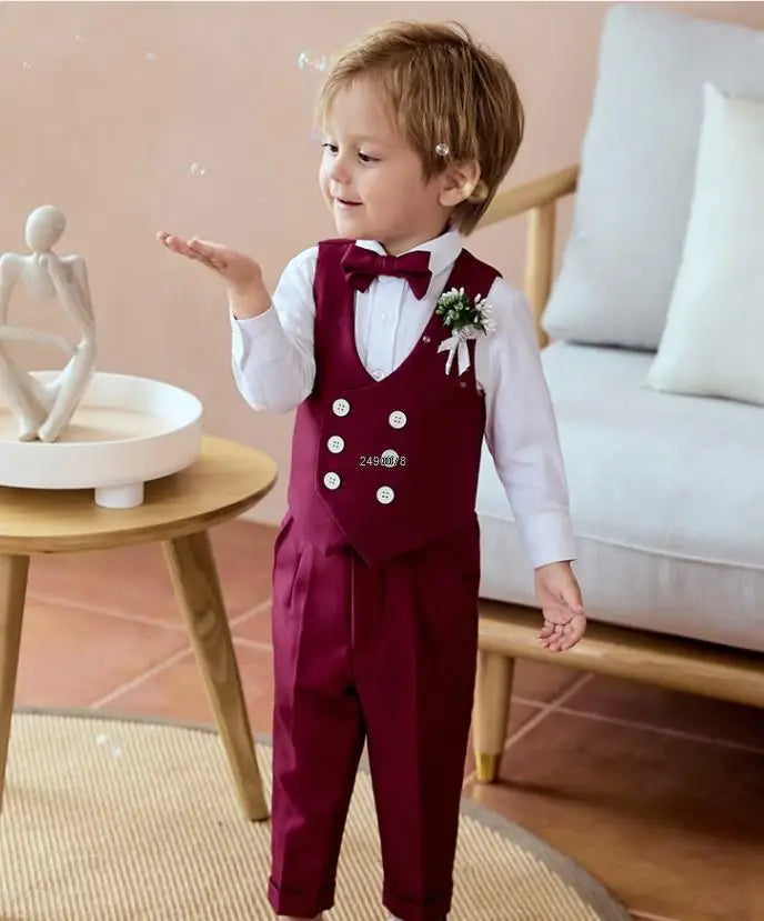 Baby Kids Photography Suit Newborn 1 Year Birthday Ceremony Costume Children'S Day Performance Suit Boys Formal Wedding Dress