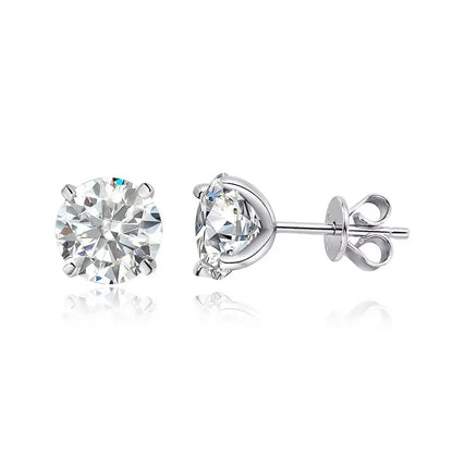 0.2-3CT Rose Gold Color Moissanite Stud Earrings for Women Sparkling Classic Wedding Lab Diamond Earring Pure 925 Silver