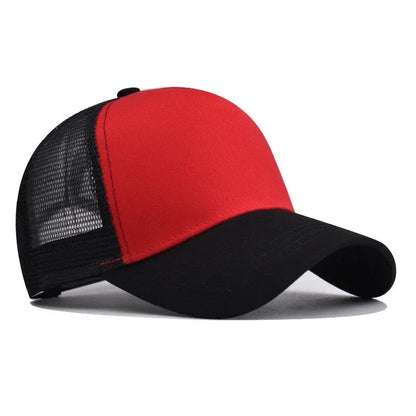 Custom Trucker Hat Logo Cotton Mesh Breathable Baseball Cap Women Men Summer Sunshade Mesh Cap 5 Panels Truck Hat Cap Wholesale