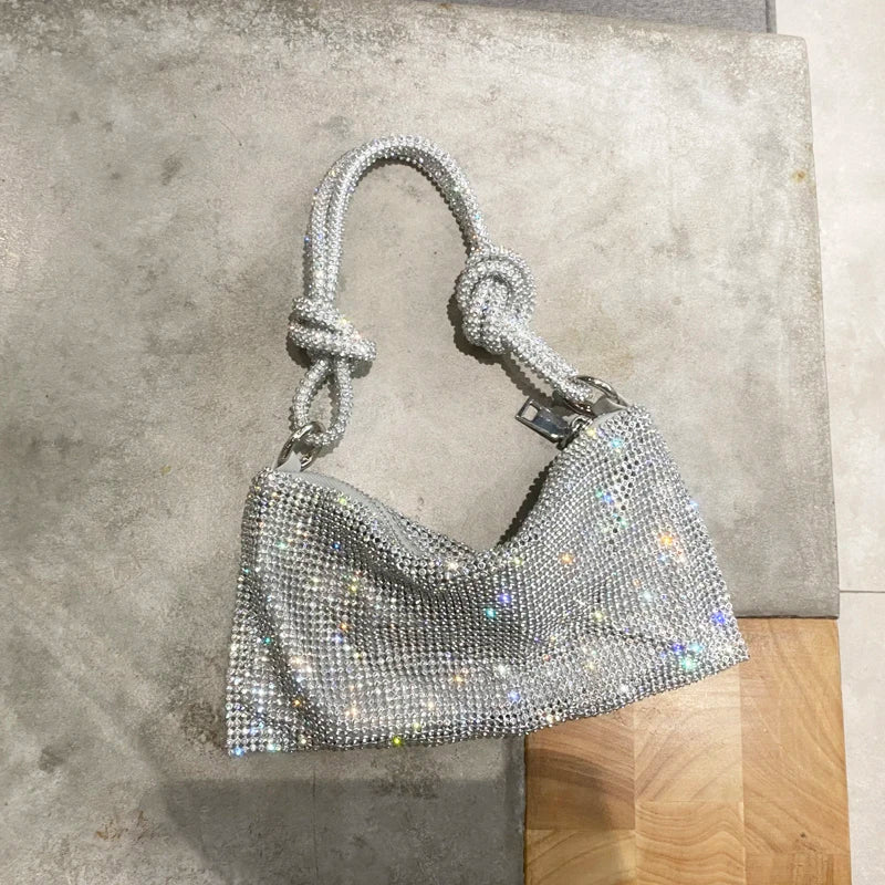 luxury Designer hobo shoulder bag handmade Shining Rhinestones Evening clutch Bag Purse Crystal Purses and handbag Hobo Bags