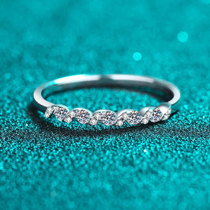 0.2ct White Gold Plated Moissanite Ring for Women Girls Trend 100% S925 Sterling Silver Jewelry Sparkling Diamond Rings