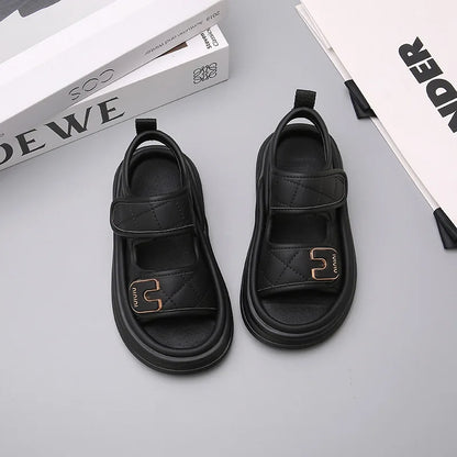 Children Summer Sandals Baby Anti-slip Wearable Summer Shoes Girls Solid Color Hook Sandals Boys Breathable Beach Sandals