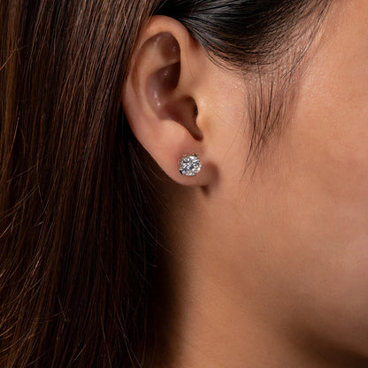 2cttw D Color Moissanite Diamond Lotus Stud Earrings 925 Sterling Silver Flower Earrings For Woman Gifts Wholesale