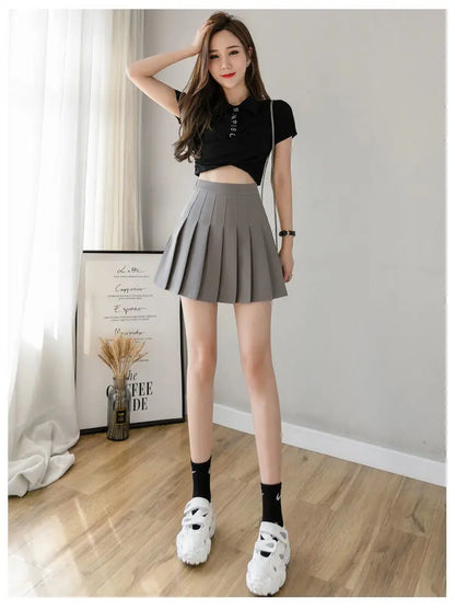 Mini Skirts Womens 2025 Summer Japanese School Pleated Skirts High Waist Kawaii Cute Pink Plaid Skirt Uniform Harajuku Jupe
