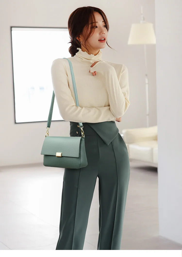 2025 New Trend Fashion Message Geniune Leather Girls Crossbody Women Shoulder Bags Big Size Capacity Multifunction Shopping Lady