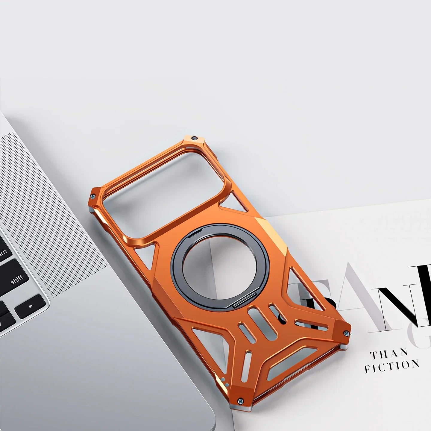 Metal Hollow Heat Dissipation Case For iPhone 17 Pro Max Magnetic Aluminum Alloy 360 Rotating Ring Holder Bracket Stand Cover