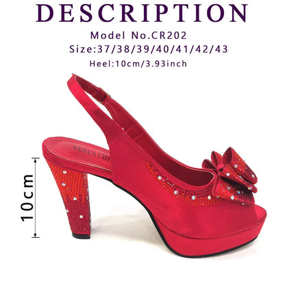 Newst Hot Selling Pointed Toe Slingback Sandals with Bag Set in Coffee Color For Women Wedding Party