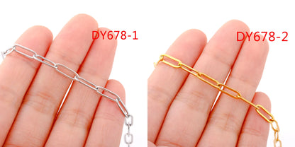 5pc 18K Gold Color PVD Plated Stainless Steel Cuba Cross O Ripple Twisted Chain Necklace Adjustable Chain DIY Necklace Wholesale