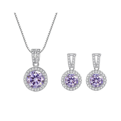 2ct total Moissanite Jewelry Set Sterling Silver 925 Necklace Earrings Fine Jewerly Wedding Set Pass Dismond Tester