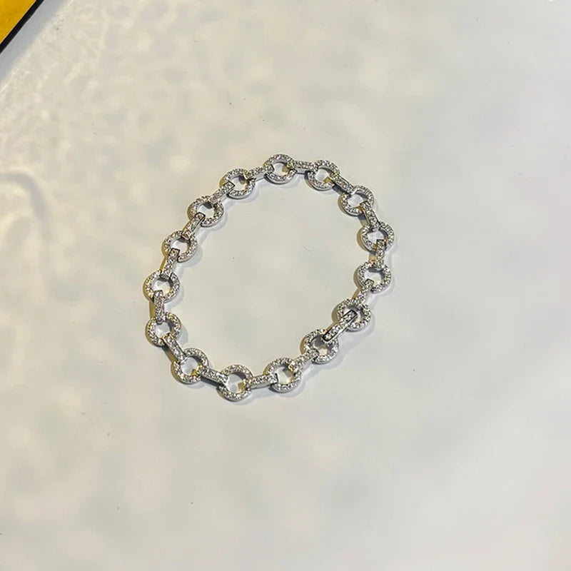 2025 Original Full Moissanite Tennis Bracelet for Woman Man 925 Silver Pass Diamond Tester Link Chain Bracelets 14-20cm