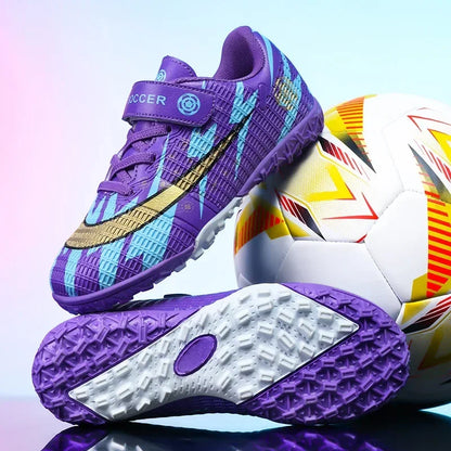 New Child's Football Shoes Society Professional Original Child's Society Cleats Kid Sneakers Indoor Soccer Trainers Youth Sports