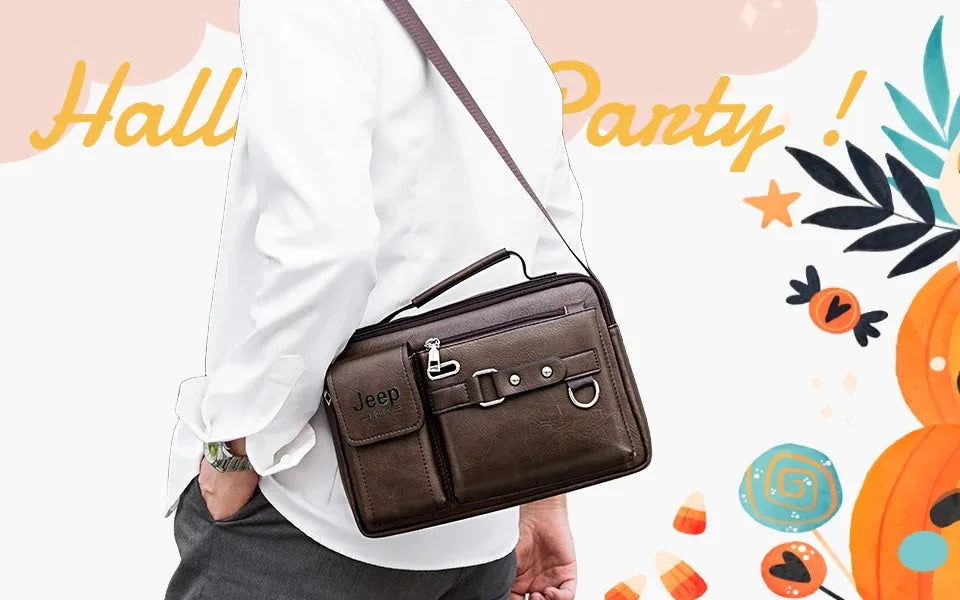 Multi-function Business Handbags Men New Man's Shoulder Bags Large Capacity Leather Messenger Bag Crossbody Big Brand