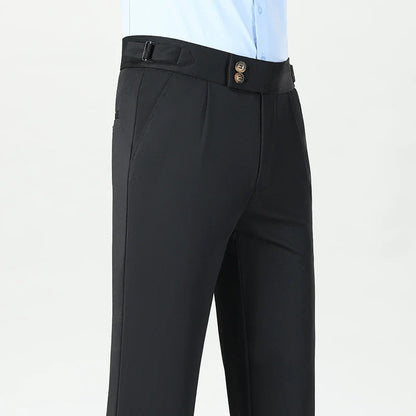 Quality Mens Business Casual Pants Elastic Dress Pants Stretch Golf Pants Black Grey Beige Summer Spring Pants