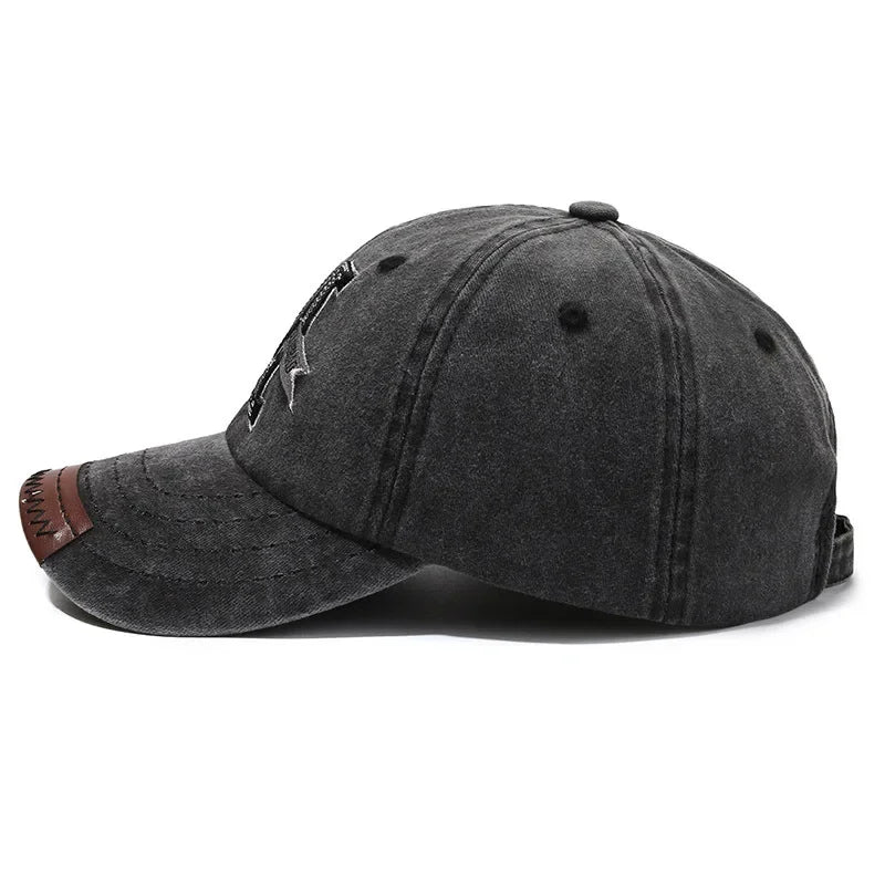 Baseball Cap M Letter Embroidery Dad Hat Women Men Outdoor Washed Cotton Cap