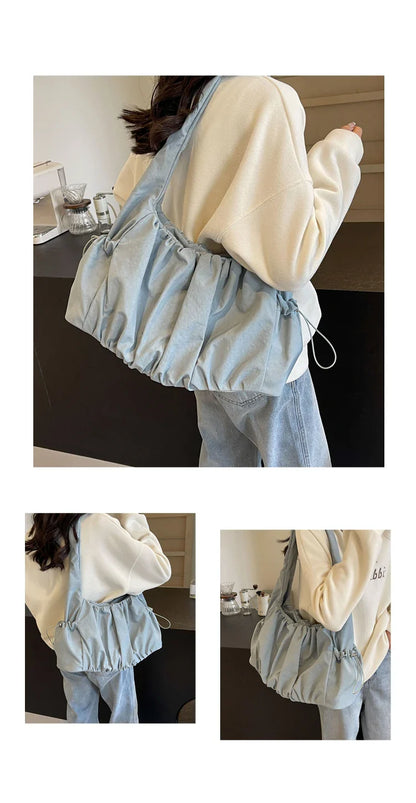 Hot Selling Fashion Nylon Pleated Women's Crossbody Bag 2026 New Casual Trend Versatile Large Capacity Tote Women's Shoulder Bag
