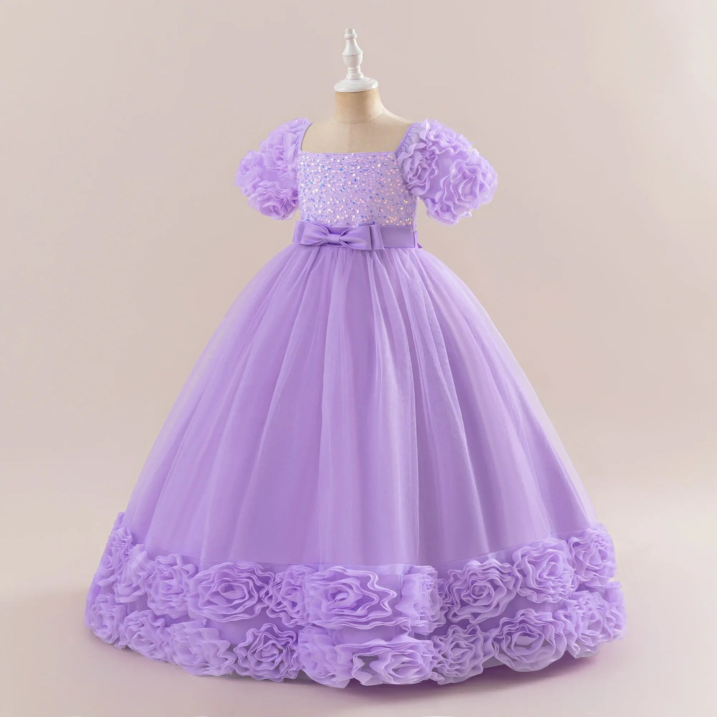 Summer Flower Girls Party Dress Elegant Tulle Bridesmaids Wedding Princess Dresses Girl Gala Birthday Evening Christmas Costumes