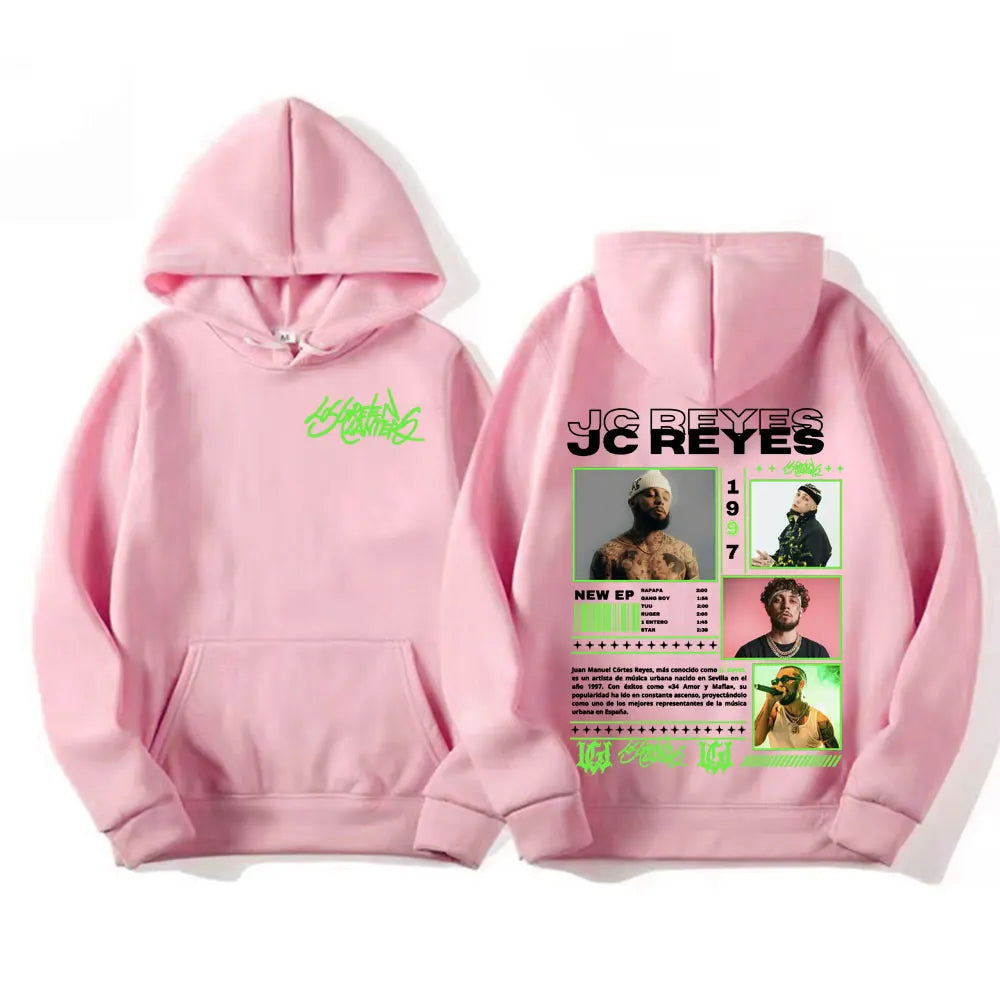 Rapper Jc Reyes Album Tour 2025 Double Sided Graphic Pullover Hoodies Men Women Harajuku Hip Hop Punk Fashion Sweatshirt Hoodie
