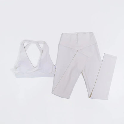 New Summer Women's Ultra Soft Sports Bra And Yoga Pants Set Fashionable Two-Piece Gym Workout Shock-Absorbing Underwear Suit
