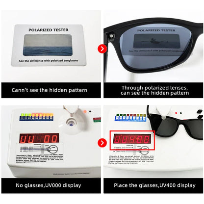 Polarized Sunglasses Men Women Classic Square Plastic Driving Sun Glasses Male Fashion Black Travelling Shades UV400