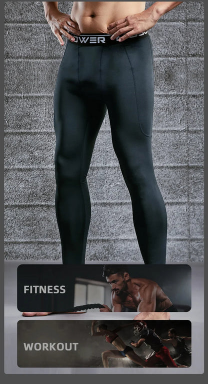 Mens Compression Sweatpants Male Tights Sport Pants for Gym Fitness Running Joggings Workout Trousers Dry Fit Leggings