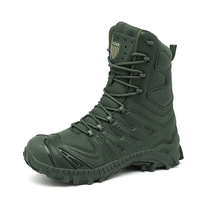 Men's trend high-top outdoor boots four seasons non-slip comfortable hiking boots professional protective tactics training boots