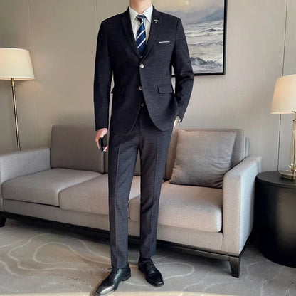 Traje De Boda De Alta Calidad Para Hombre, Traje Profesional De Negocios A La Moda, Chaleco Y Pantalones, Conjunto De 3/2 Piezas