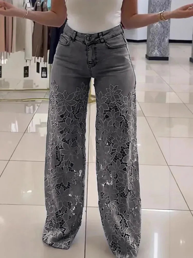 Women Y2k Fashion High Waist Loose Wide Leg Pants