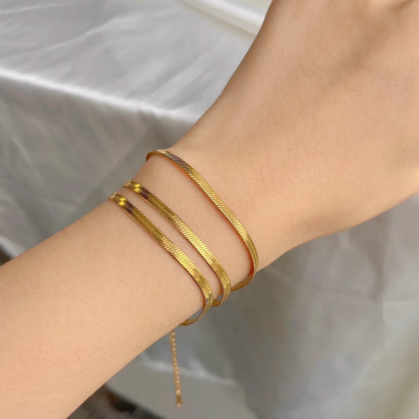 Stainless Steel Snake Chain Necklace for Women Men Gold Color Herringbone Choker Neck Chains 2026 Trend Jewelry Gift Hot