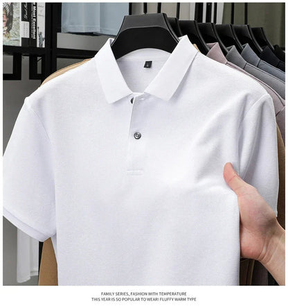 20 Colors Men's 100% Cotton Polo Shirt - Summer Casual Breathable Tee,Ideal for Golf and Sports,Business Casual,Silk-Like Finish
