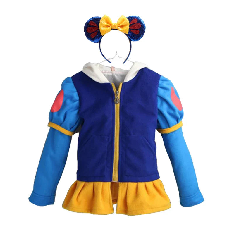 Jaquetas Infantis com Capuz Para Meninas Primavera Infantil Desenho Animado Branca de Neve Algodão Casacos Externos Roupas Casuais Infantis Roupa de Menina