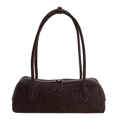 Vintage Suede Long Shoulder Bag 2026 New Women Shoulder Bag Luxury Ladies Handbag Female Commuter Shopping Underarm Bag