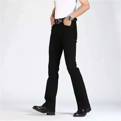 New Spring Autumn New American Street Men's Denim Flare Pants Wide Leg Jeans Loose Casual Pants for Men Vintage Washed Versatile