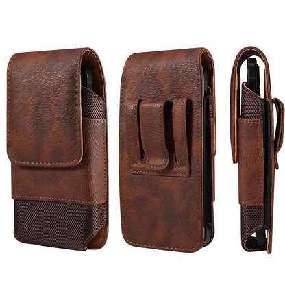Universal Leather Men Waist Bag Mobile Phone Belt Clip Case For iPhone Samsung Galaxy Xiaomi Redmi Poco Oppo 7 Pro Holster Pouch