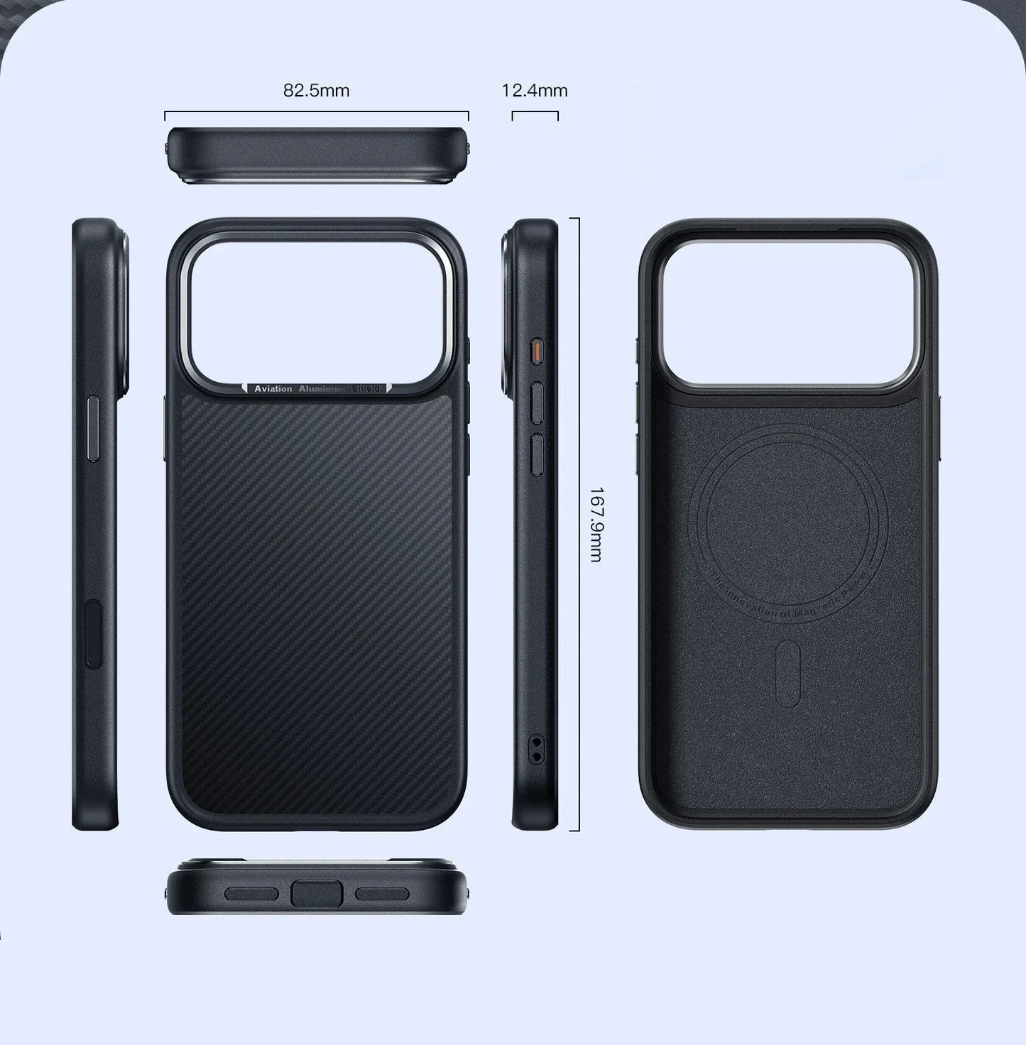 For 600D Kevlar Series iphone 17 pro case of aramid fiber anti-fall Case With Magnetic For iphone 17 pro max case