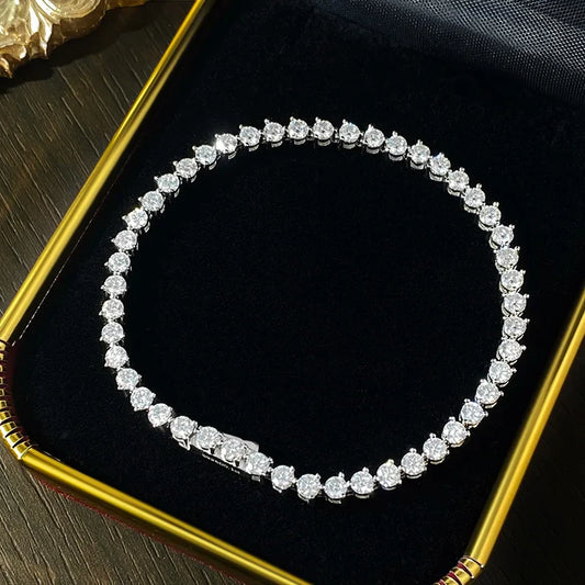 3 Claw Moissanite Tennis Bracelet 3mm GRA Certified Diamond Bracelet Chain s925 Sterling Silver Bracelets for Women Man
