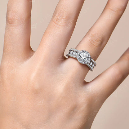 Round Cut 1.0CT Moissanite Ring 6.5mm VVS1 Diamond for Women S925 Silver Engagement Bride Jewelry Gift With Certificate
