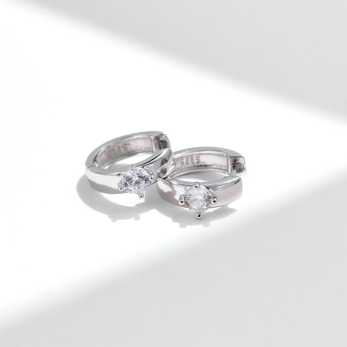 Round Moissanite Ear Buckles Lab Diamond 925 Sterling Silver Engagement & Wedding Hoop Earrings for Women Jewelry Gifts
