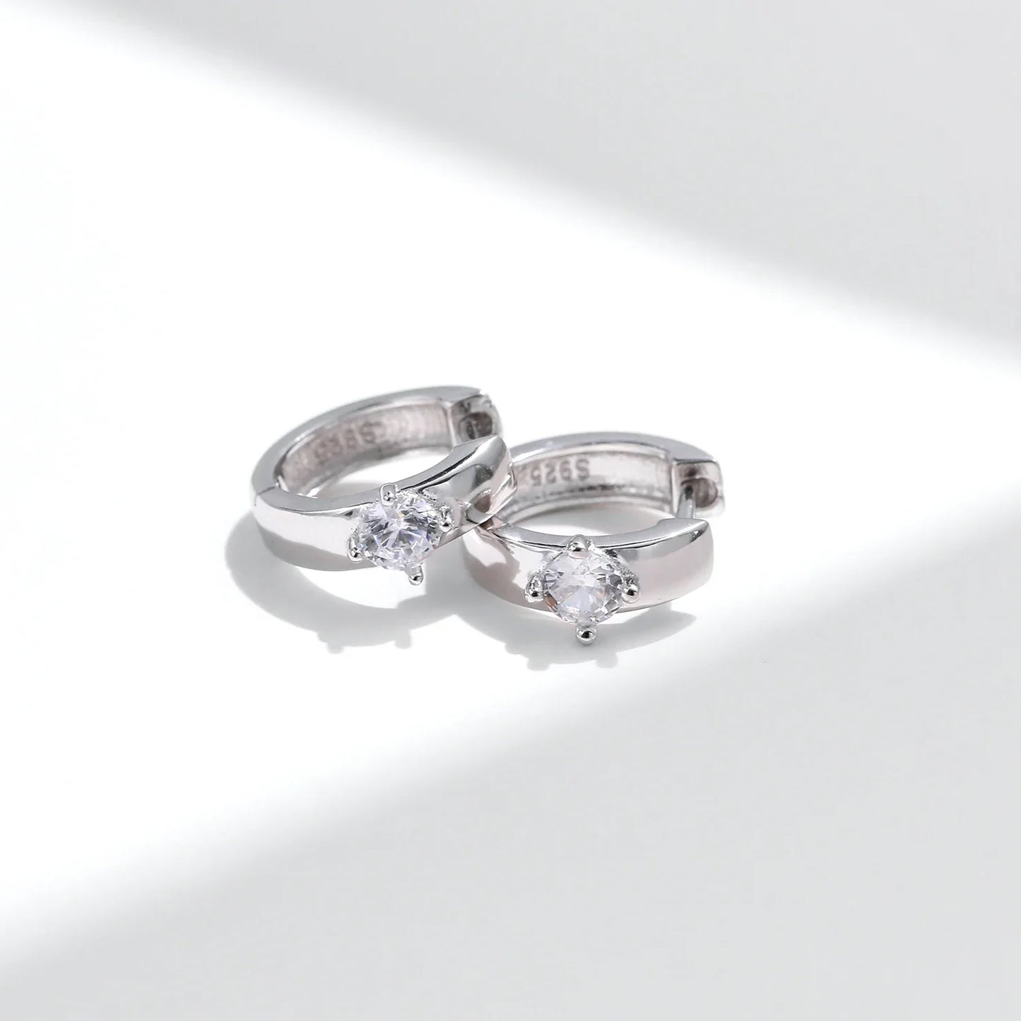 Round Moissanite Ear Buckles Lab Diamond 925 Sterling Silver Engagement & Wedding Hoop Earrings for Women Jewelry Gifts