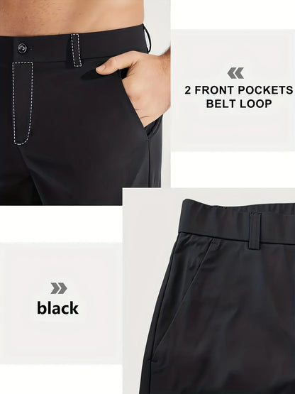 Men's Versatile Golf Pants Stretch Straight Fit Slacks Waterproof Trousers Lightweight Casual Pants for Outdoor Activities