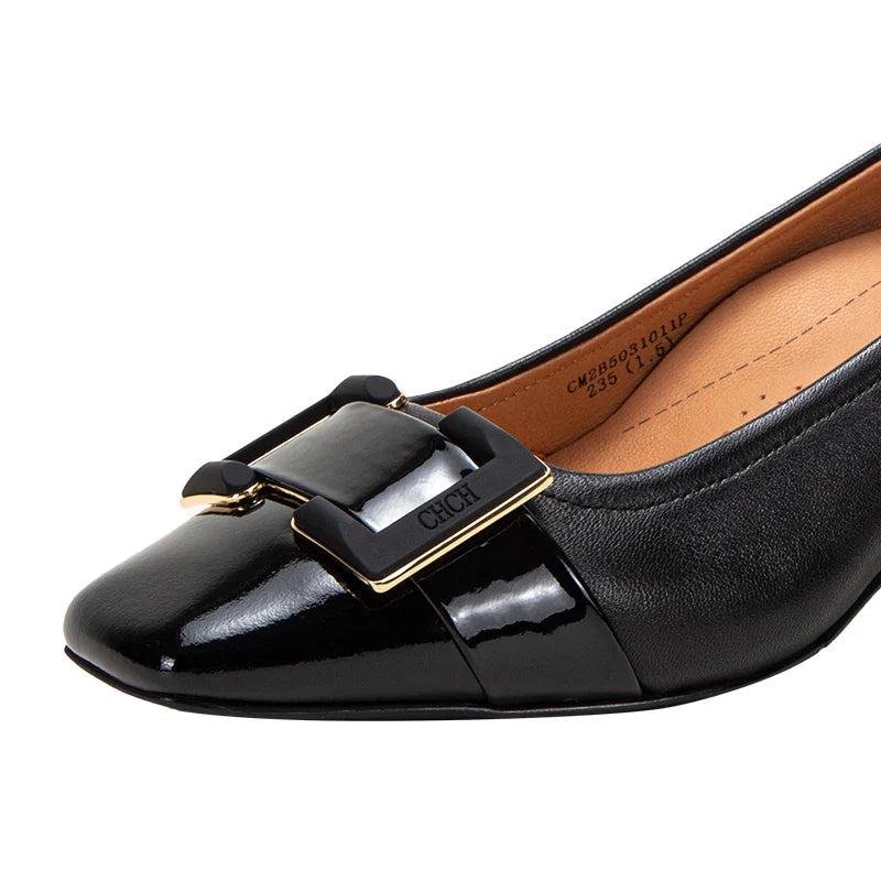 Women's High Heels 2026 New High Quality Sheepskin Black High Heels Commuting Evening Shoes