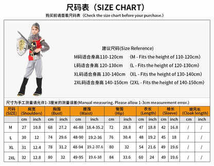 Child Greek Roman Warrior Gladiator Costume Boys Knight Cosplay Carnival Party Fancy Dress No Weapon