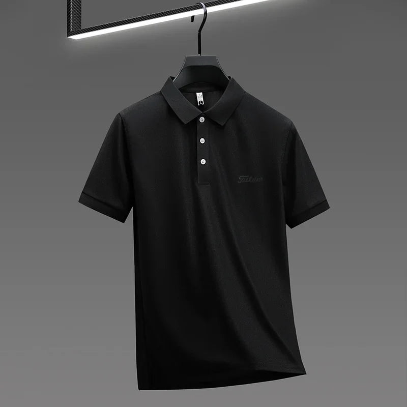 designer men's high quality brand short sleeves polo shirt lapel letter printing ventilate t-shirt business leisure men's wear