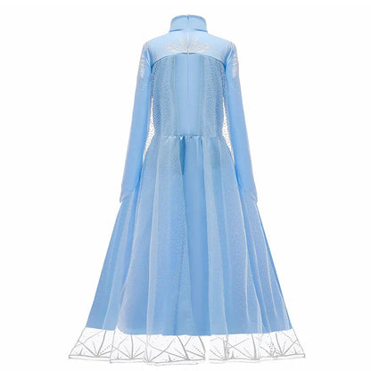Frozen Elsa Princess For Girls Cosplay Costume Kids Mesh Snow Queen Carnival Birthday Party Dress Up Clothes 2-10Yrs Gown